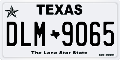 TX license plate DLM9065