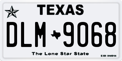 TX license plate DLM9068