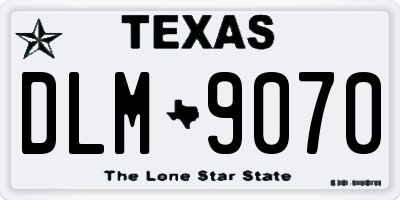 TX license plate DLM9070