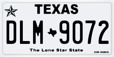 TX license plate DLM9072