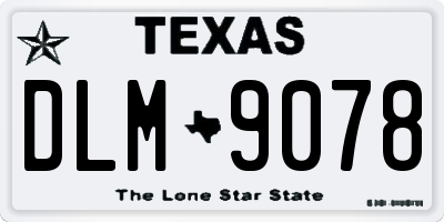 TX license plate DLM9078