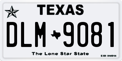 TX license plate DLM9081