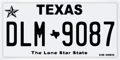 TX license plate DLM9087