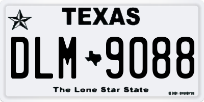 TX license plate DLM9088