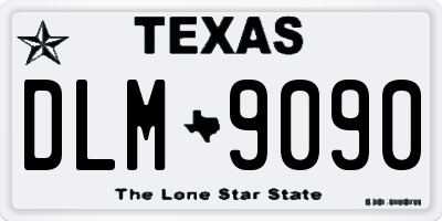 TX license plate DLM9090