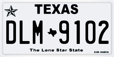 TX license plate DLM9102