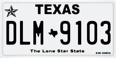 TX license plate DLM9103