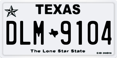 TX license plate DLM9104
