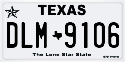 TX license plate DLM9106