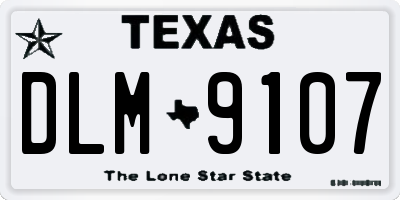 TX license plate DLM9107