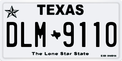 TX license plate DLM9110