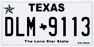TX license plate DLM9113