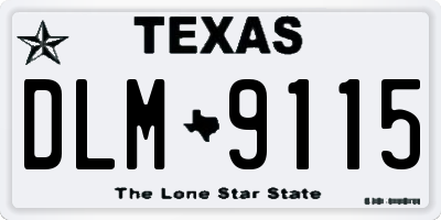 TX license plate DLM9115