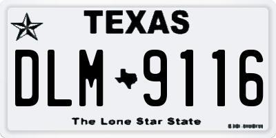 TX license plate DLM9116