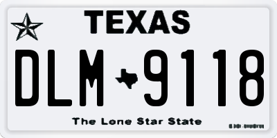 TX license plate DLM9118