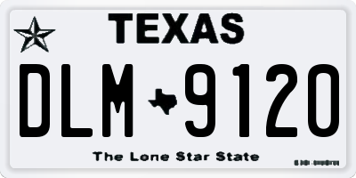 TX license plate DLM9120