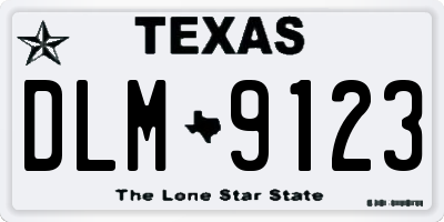 TX license plate DLM9123