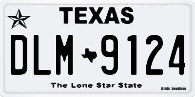 TX license plate DLM9124