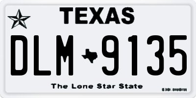 TX license plate DLM9135