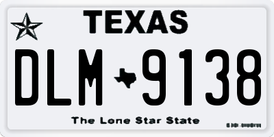 TX license plate DLM9138