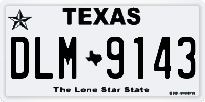 TX license plate DLM9143