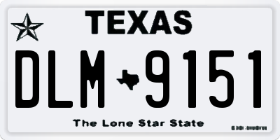 TX license plate DLM9151