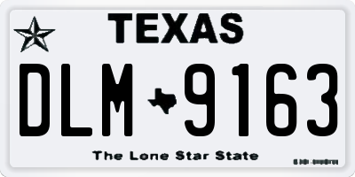 TX license plate DLM9163
