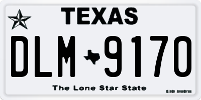 TX license plate DLM9170