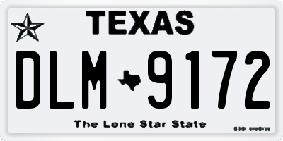 TX license plate DLM9172