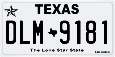 TX license plate DLM9181