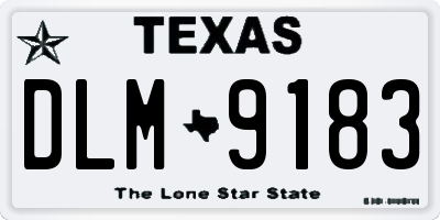 TX license plate DLM9183