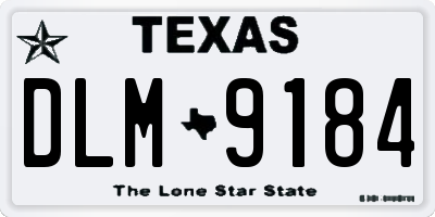 TX license plate DLM9184