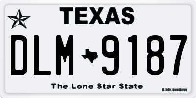 TX license plate DLM9187