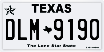 TX license plate DLM9190