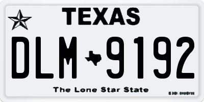 TX license plate DLM9192