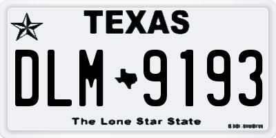 TX license plate DLM9193