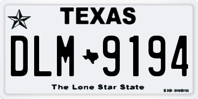 TX license plate DLM9194