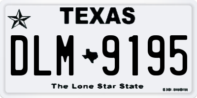 TX license plate DLM9195