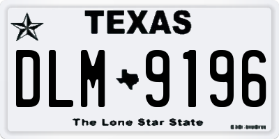 TX license plate DLM9196