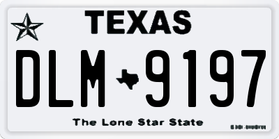 TX license plate DLM9197
