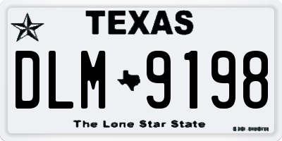 TX license plate DLM9198