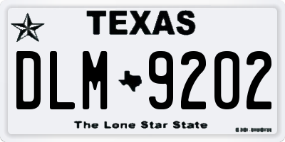 TX license plate DLM9202
