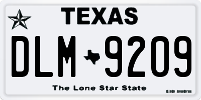TX license plate DLM9209