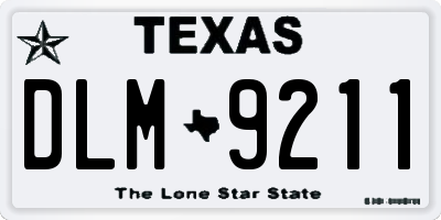 TX license plate DLM9211