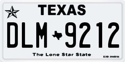 TX license plate DLM9212