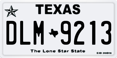 TX license plate DLM9213
