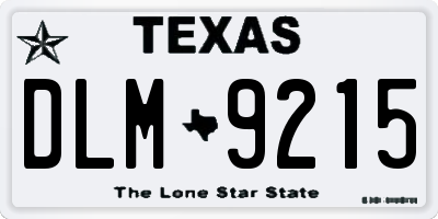 TX license plate DLM9215