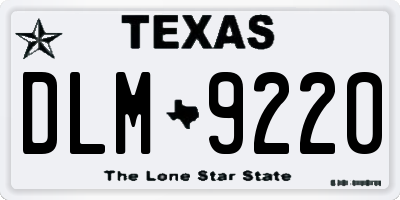 TX license plate DLM9220