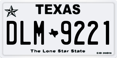 TX license plate DLM9221