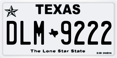 TX license plate DLM9222